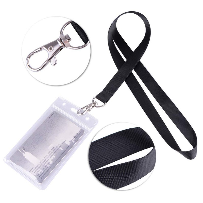 Kuuqa 12 Pack of Neck Strap Badge Holder Lanyard Black for Business Card, Student Card, Bus Card - Image 3